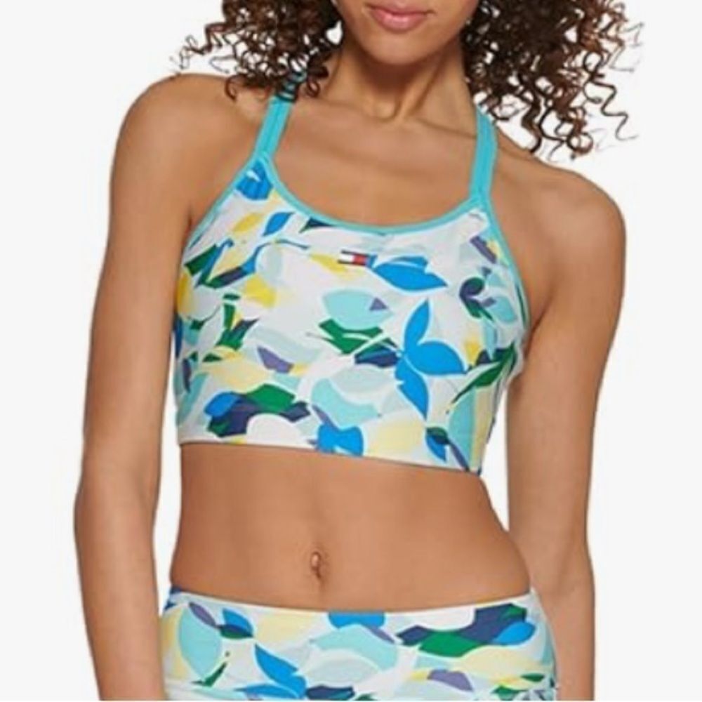 Tommy Hilfiger Women’s Colorful Floral Women's Sports Bra NWT Medium